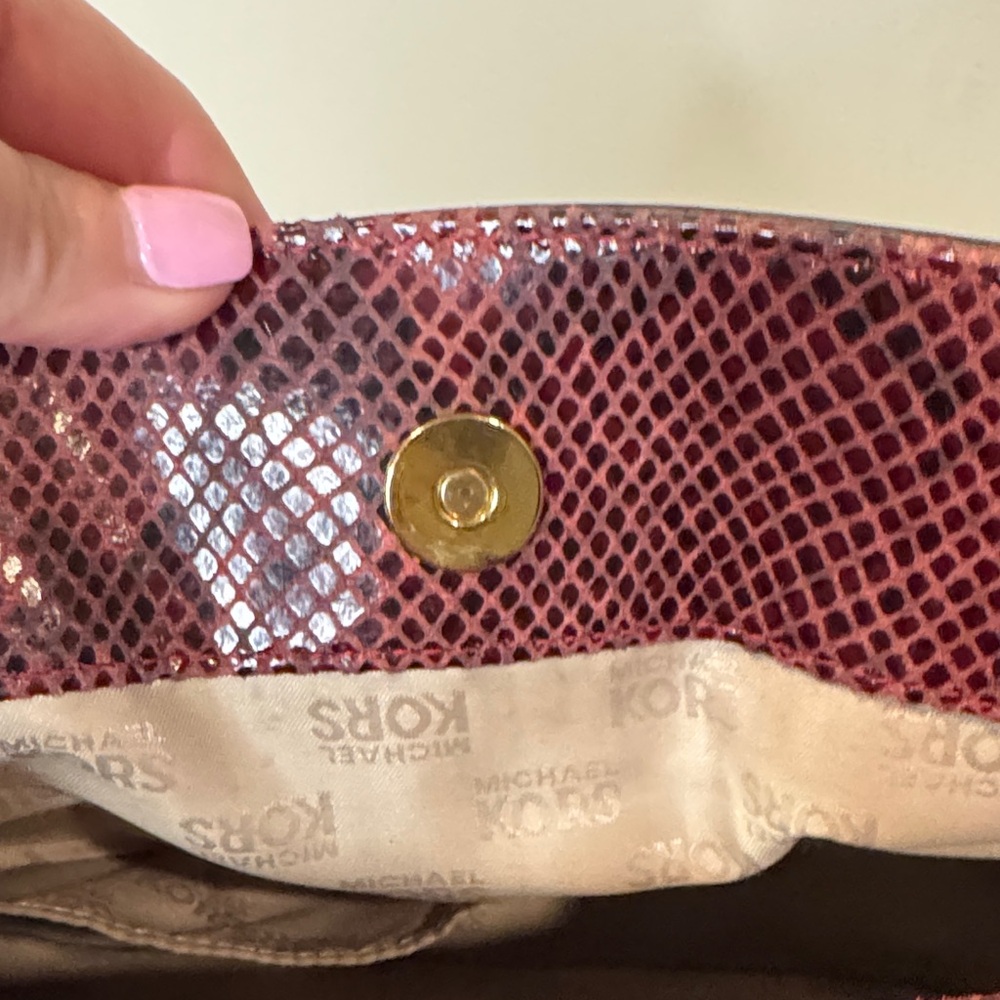 Michael Kors Bedford Red & Black Python-Embossed … - image 14